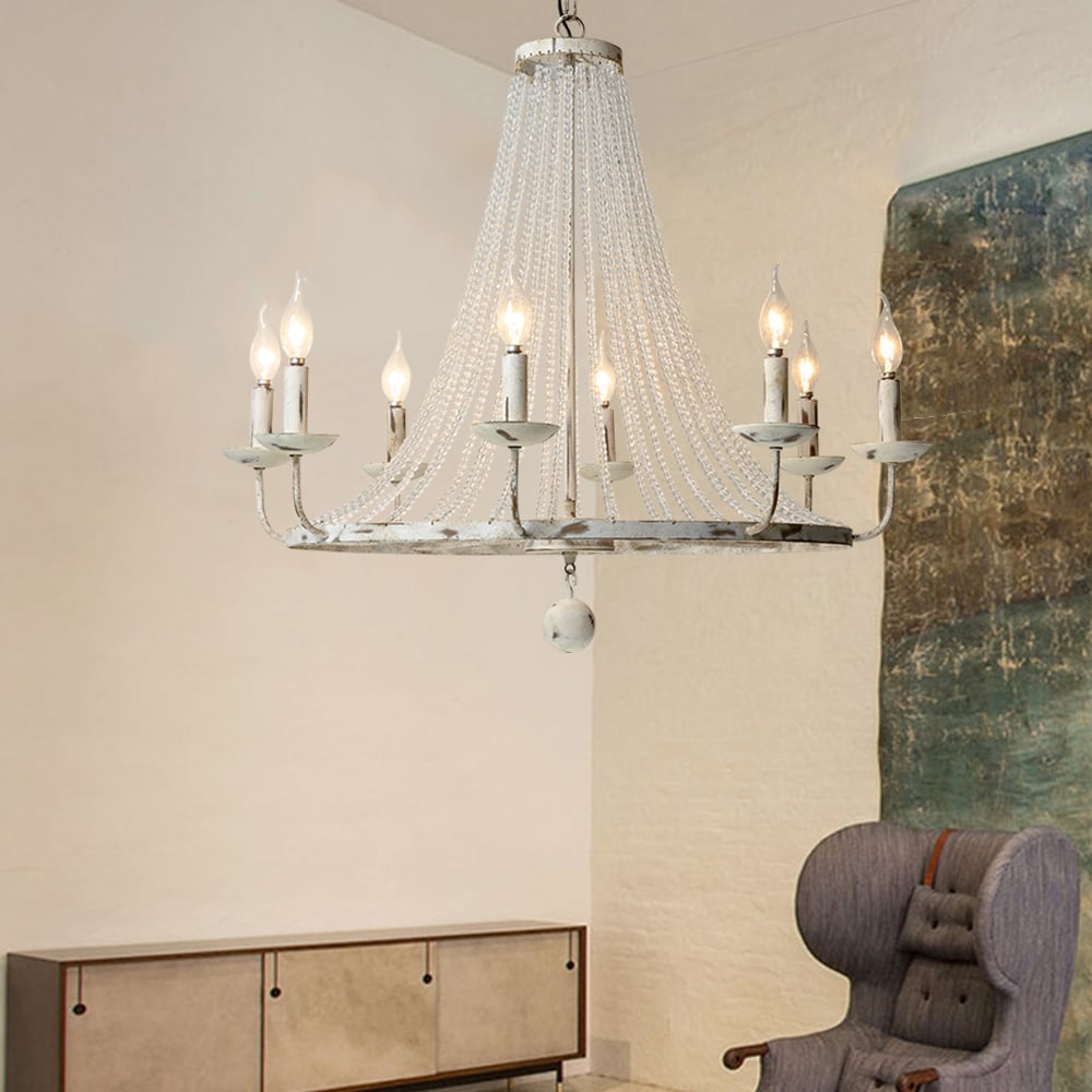 HMR - Crylite French Country 12-Light Crystal Metal Wheel Chandelier