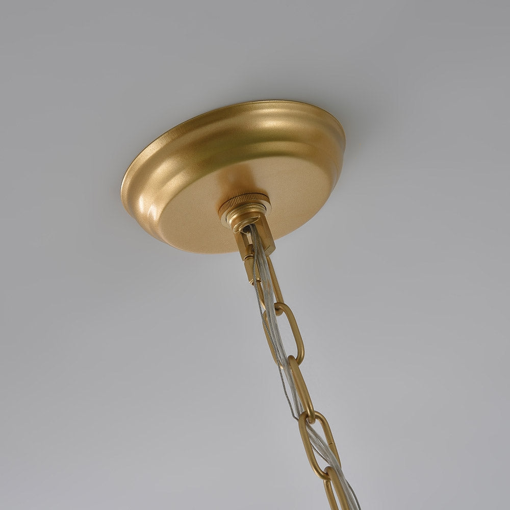 HMR - Modern 4-Light Iron Suspended Geometric Chandelier in Gold