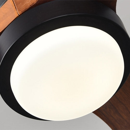 HMR - LED Ceiling Fan Light with 3 Blades and Remote Control in 52" L, Glass, Black and Walnut