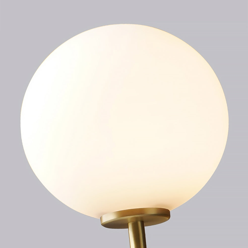 HMR - LED Globe Indoor Wall Sconce in White and Gold, Glass