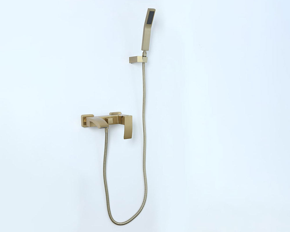 HMR - Ridge Wall-Mount Waterfall Bathtub Faucet in Brushed Gold