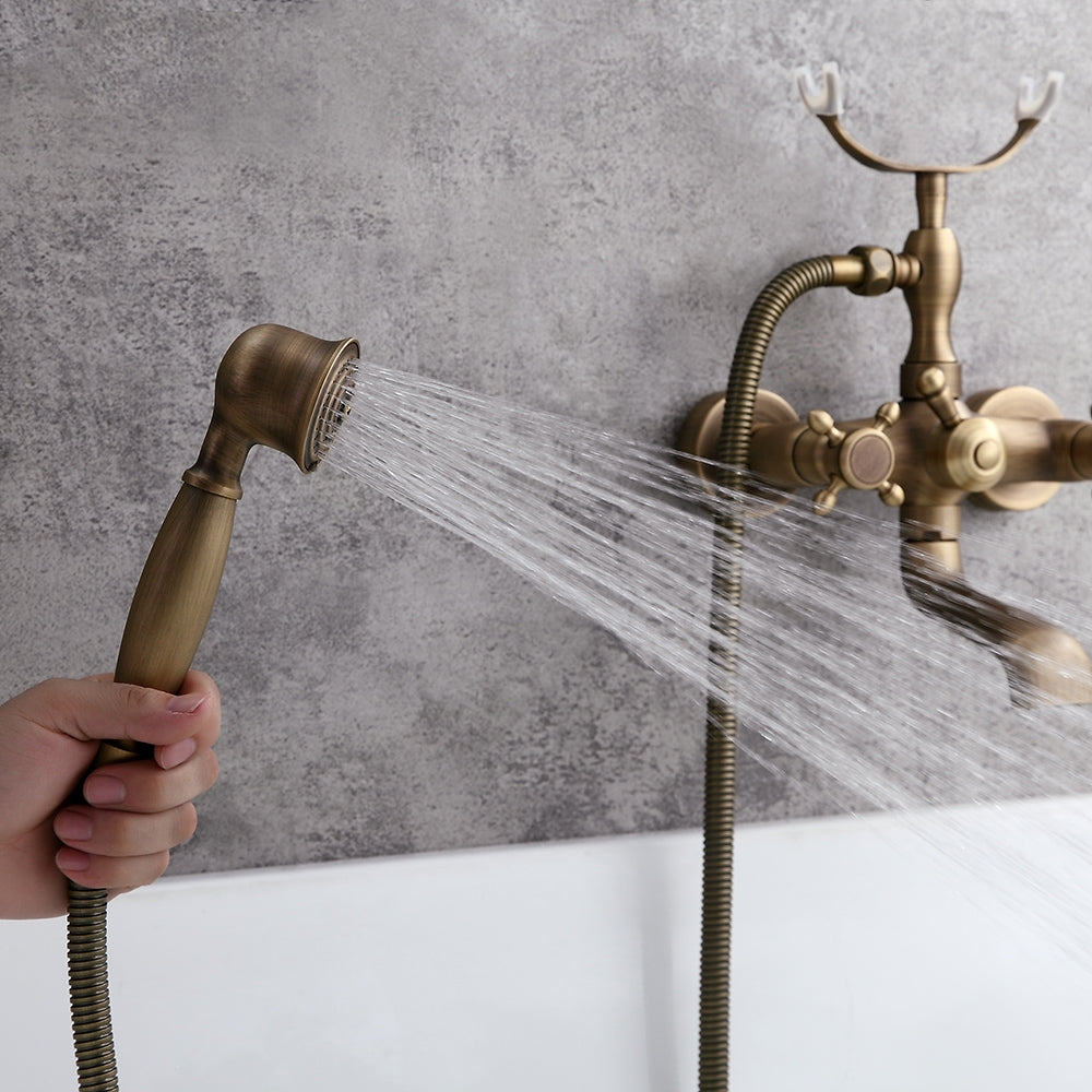 HMR - Chester Wall Mount Clawfoot Tub Filler in Brass