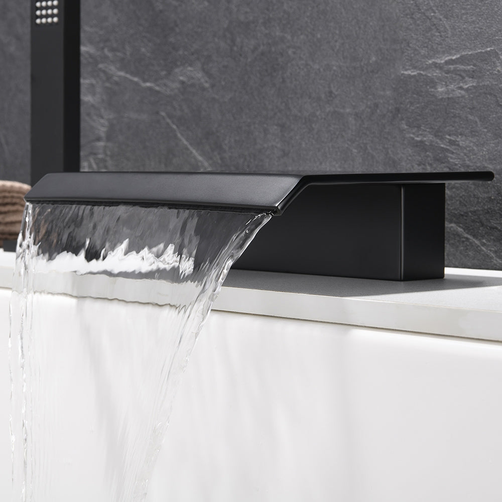 HMR - Moda Waterfall Filler Faucet with Handshower in Matte Black, Brass