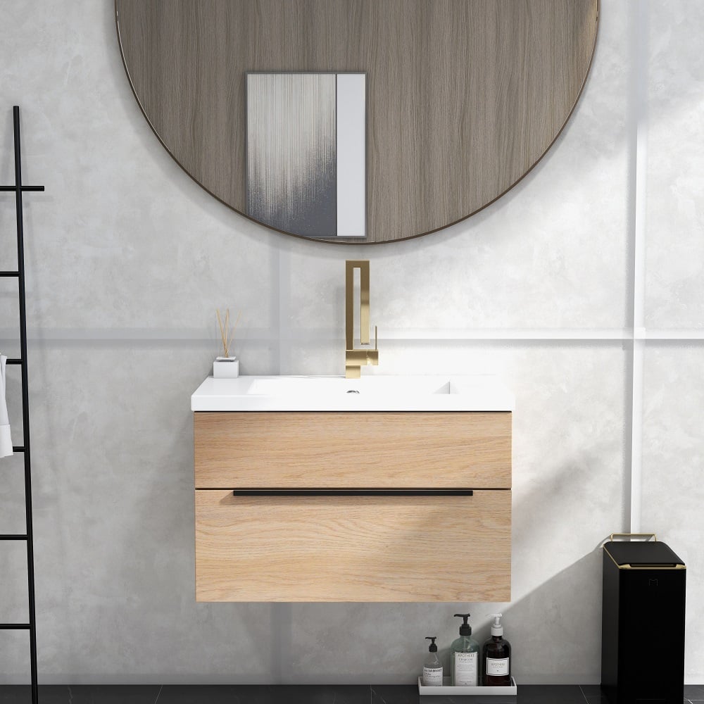 HMR - Modern Single Handle 1-Hole Bathroom Sink Faucet with Waterfall Spout Brass