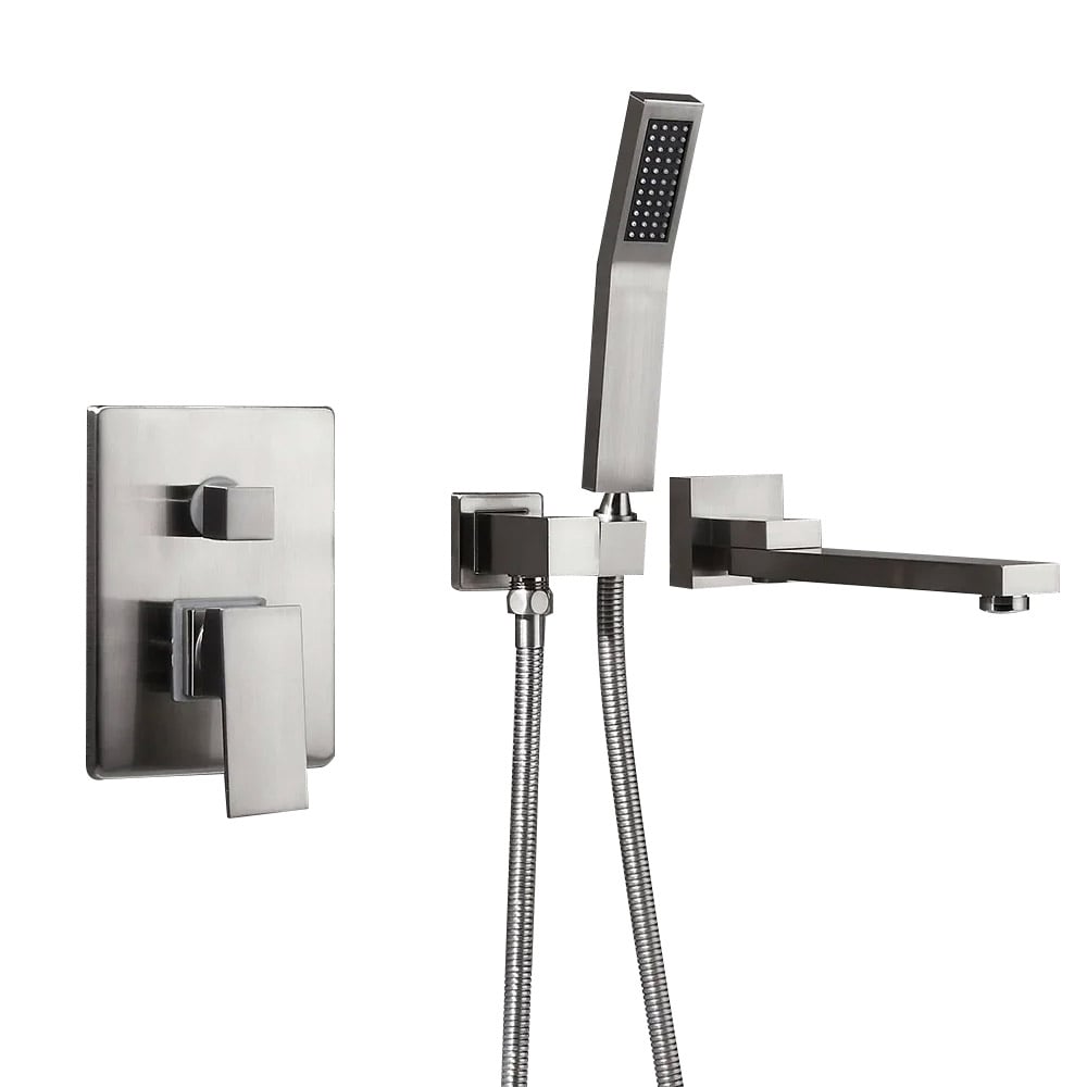 HMR - Ultramodern Wall Mounted Swirling Tub Filler Faucet with Hand Shower