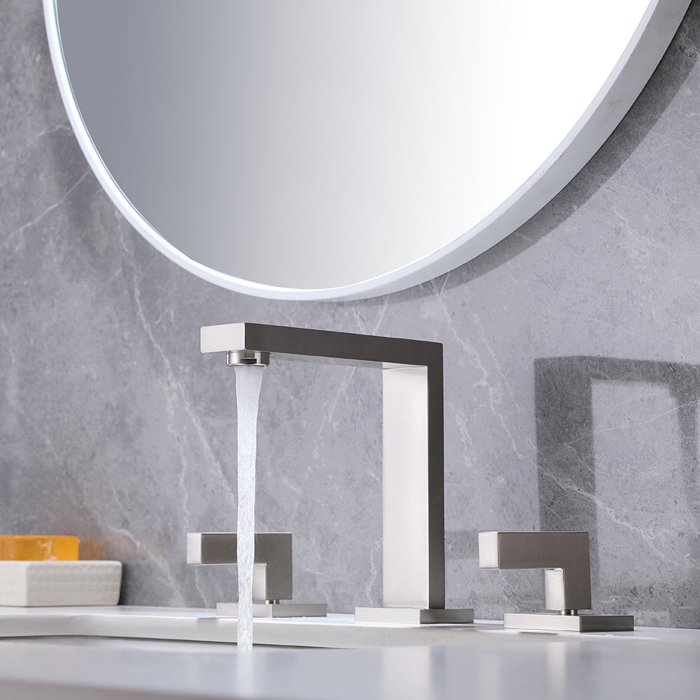 HMR - Modern Widespread Bathroom Sink Faucet Double Handle