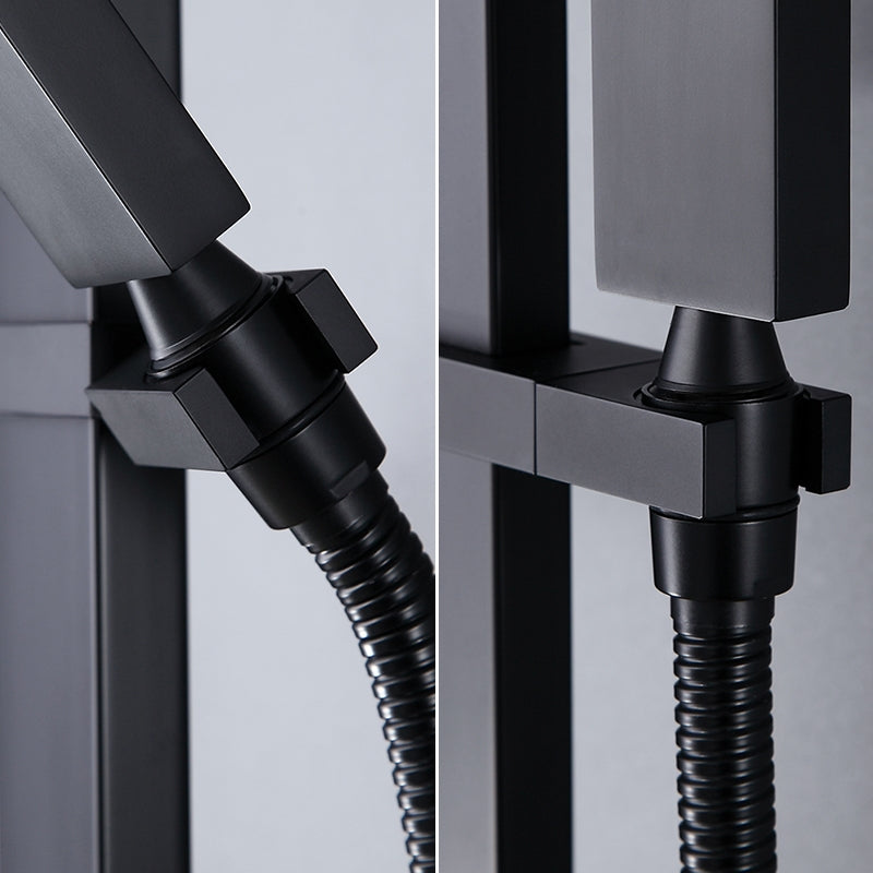HMR - Shower Fixture with Rain Shower Head and Hand Shower in Black
