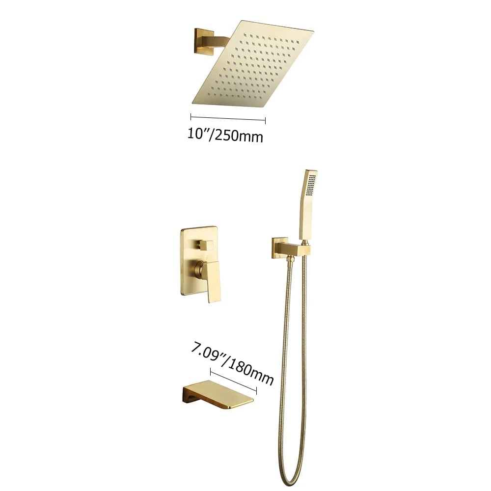 HMR - Wall Mount Rainshower Hand Shower & Tub Spout Shower System