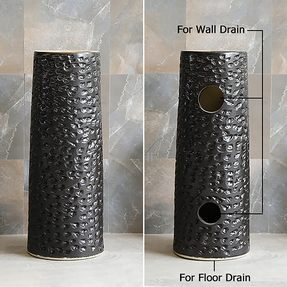 HMR - Pedestal Sink Gaolin Wash Sink in Black