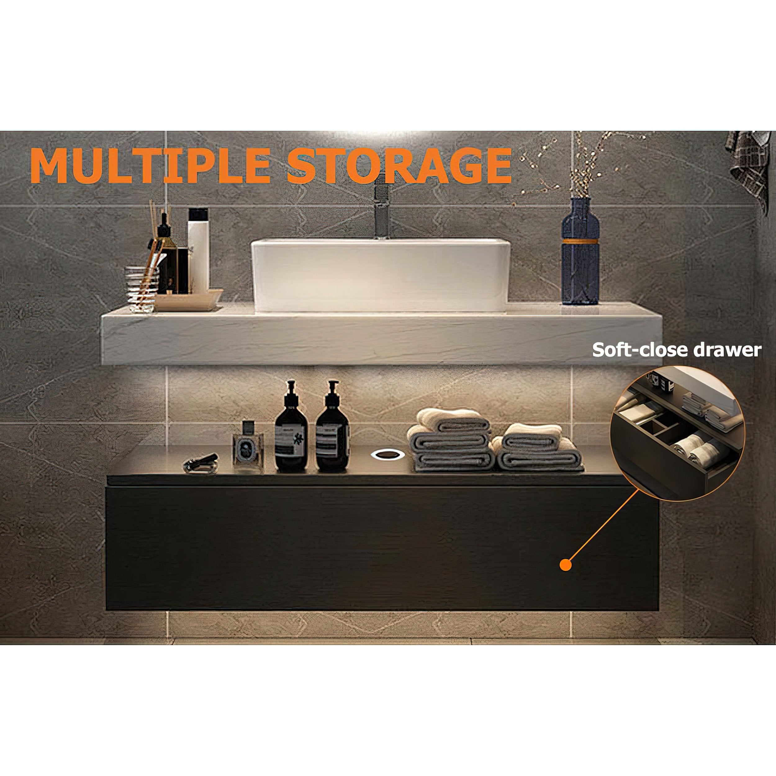 HMR - Modern 39" Bathroom Vanity Set with Sink