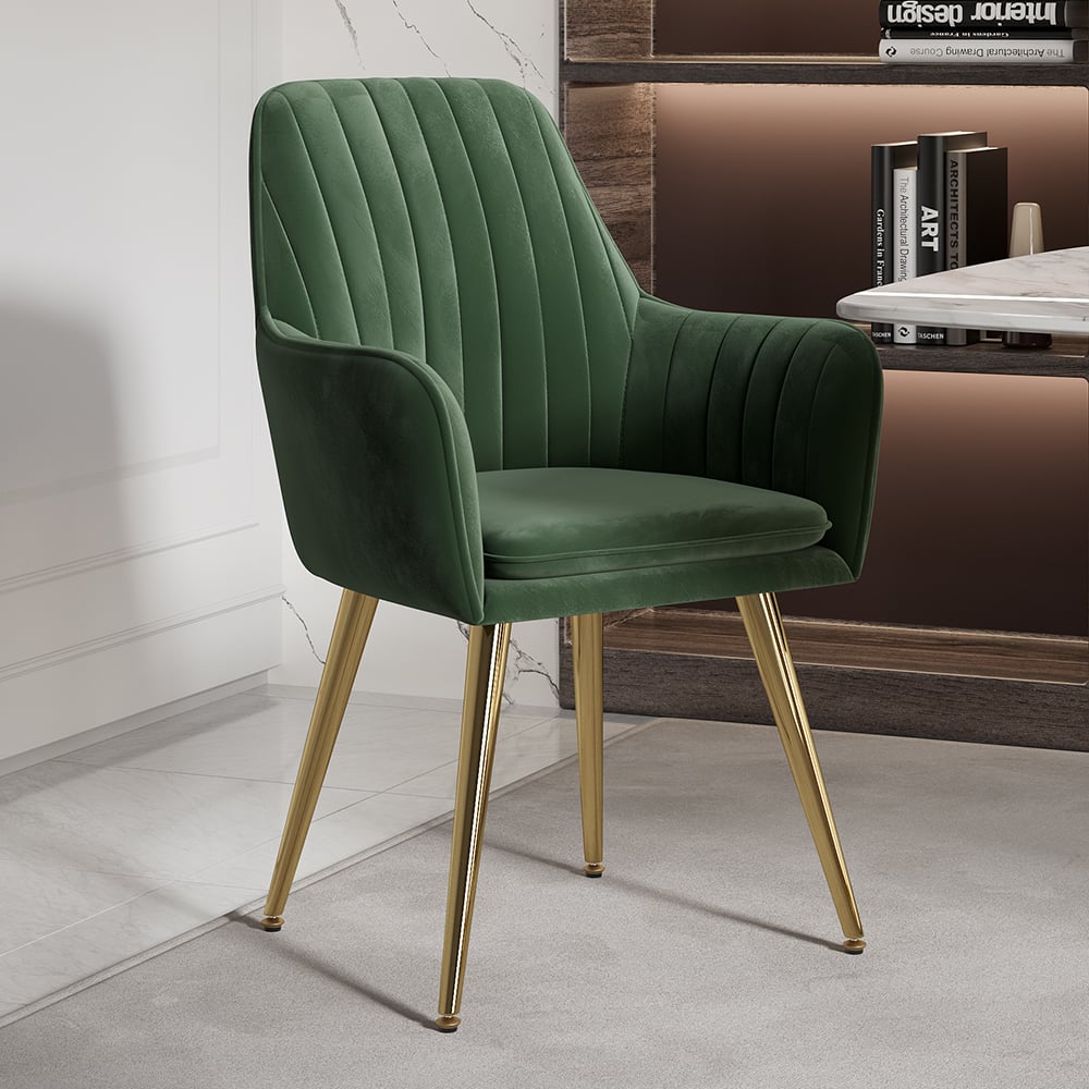HMR - Modern Dining Chairs with Velvet Upholstery (Set of 2)
