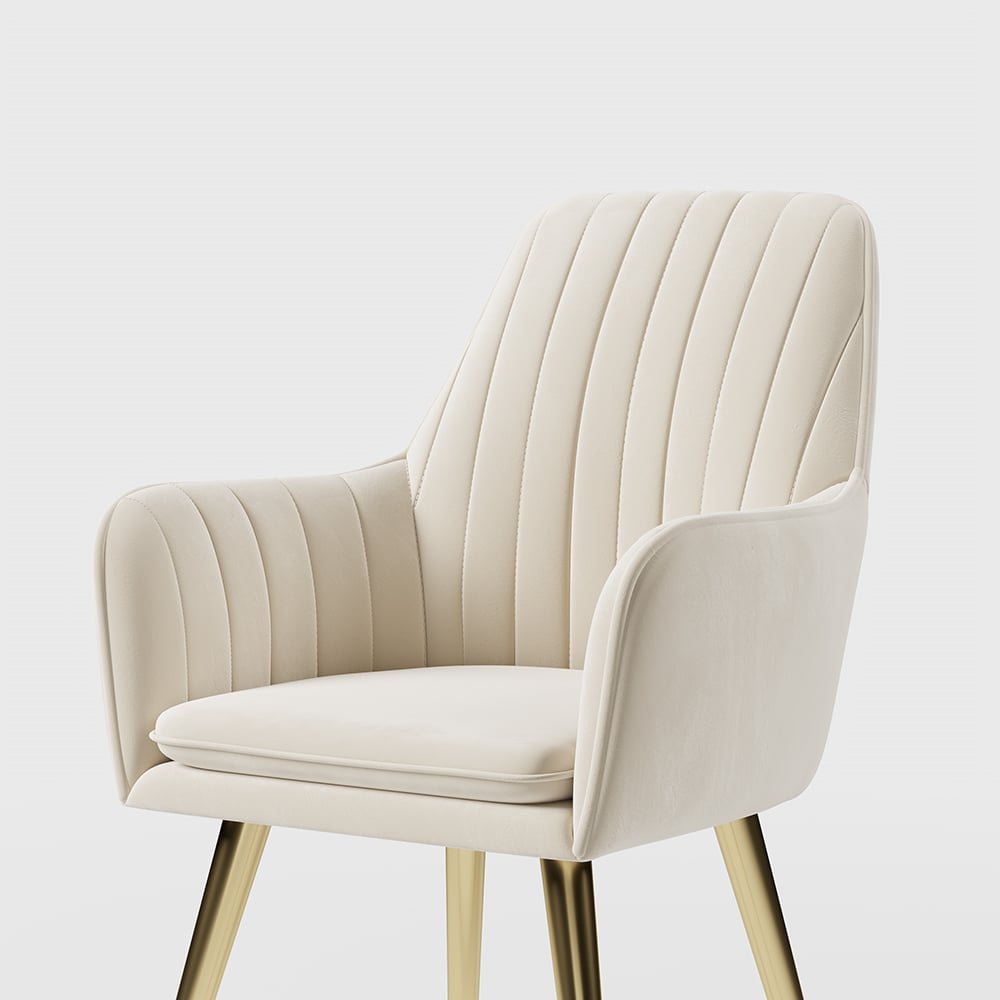 HMR - Modern Dining Chairs with Velvet Upholstery (Set of 2)