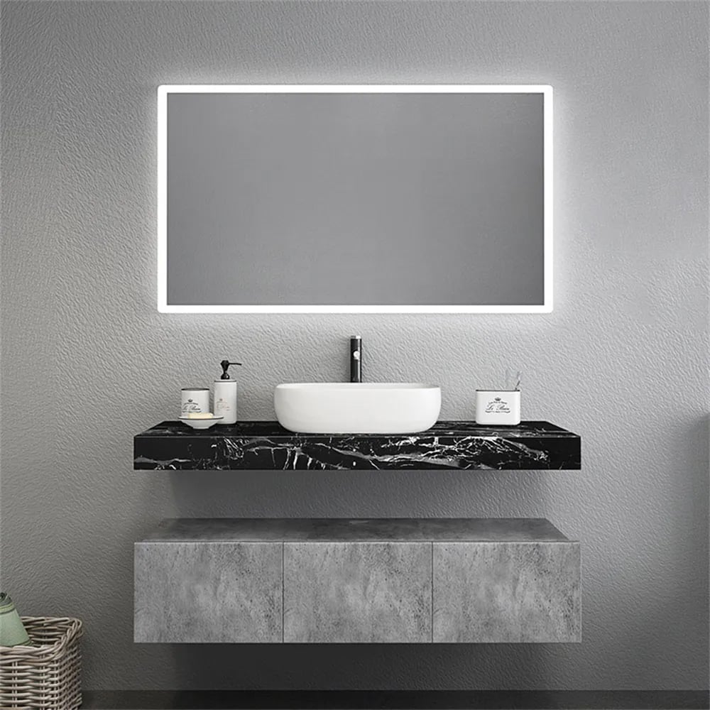 HMR - Modern 60" Floating Bathroom Vanity Set with Double Sinks
