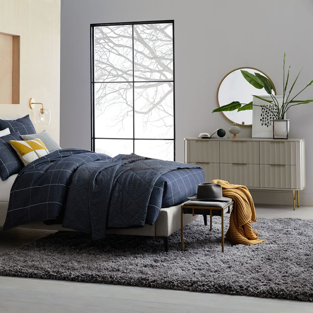 HMR - 6-Drawer Bedroom Dresser in Gold