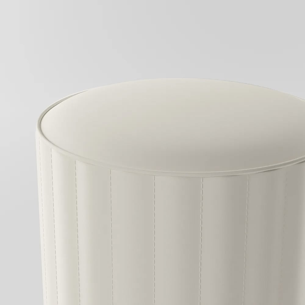 HMR - PU Leather Upholstered Vanity Stool in White