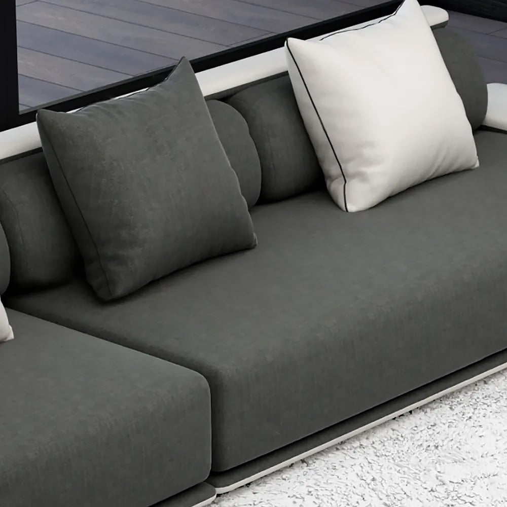 HMR - Doart 112" Cotton & Linen 4-Seater Modern Corner Modular Sectional Sofa L-Shaped