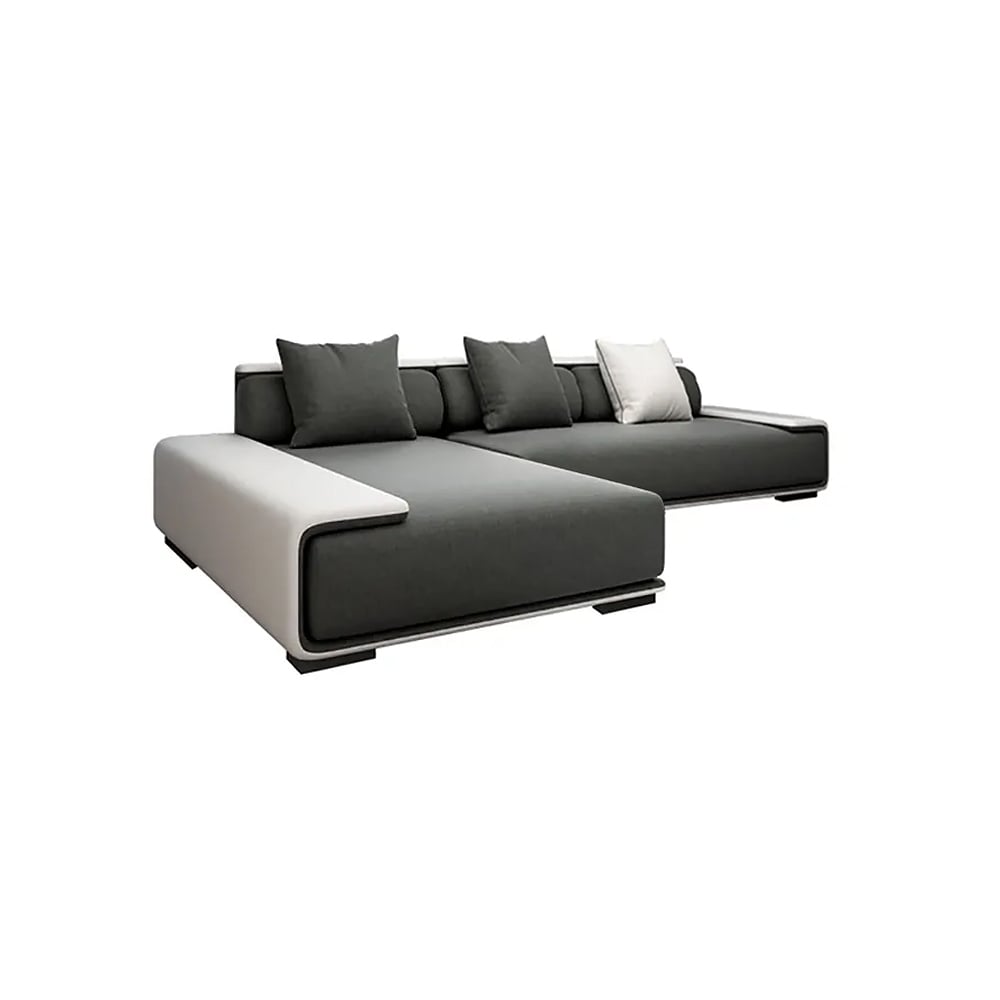 HMR - Doart 112" Cotton & Linen 4-Seater Modern Corner Modular Sectional Sofa L-Shaped
