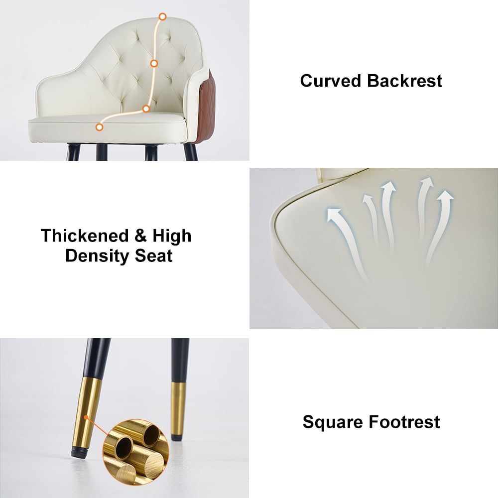 HMR - Modern Counter Stools with PU Leather Upholstery