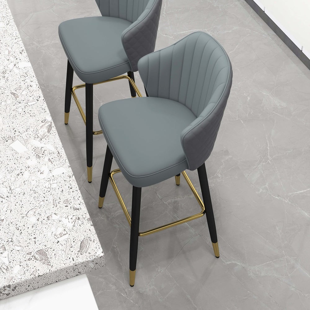 HMR - Modern Bar Stools with PU Leather Upholstery