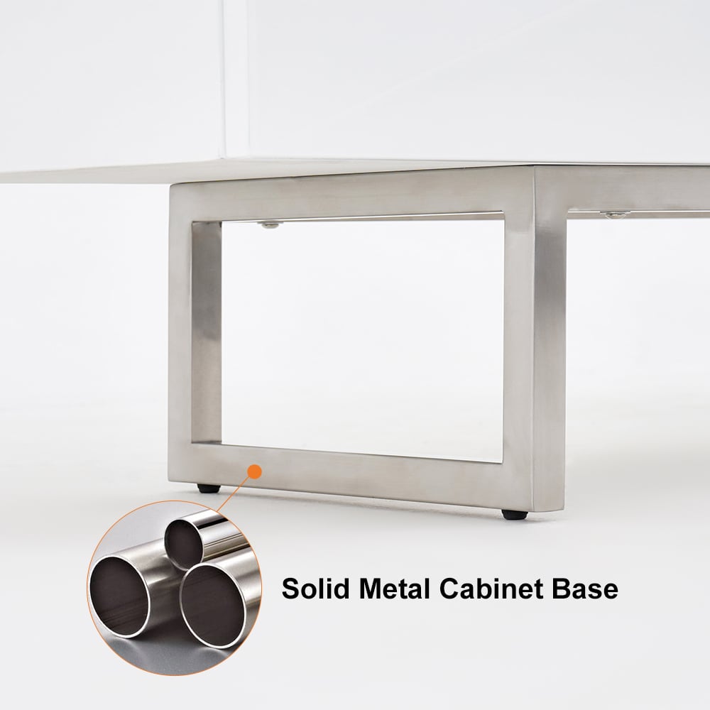 HMR - 71" Modern Wood Sideboard and Buffets with 4 Doors Adjustable Shelves
