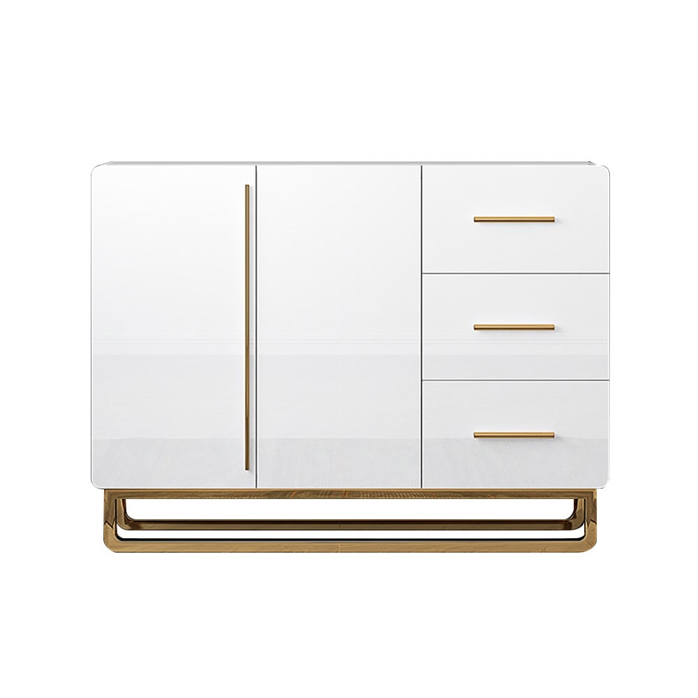 HMR - Nordic Buffet with Doors and Drawers and Adjustable Shelf in Small in White, 41.3"W