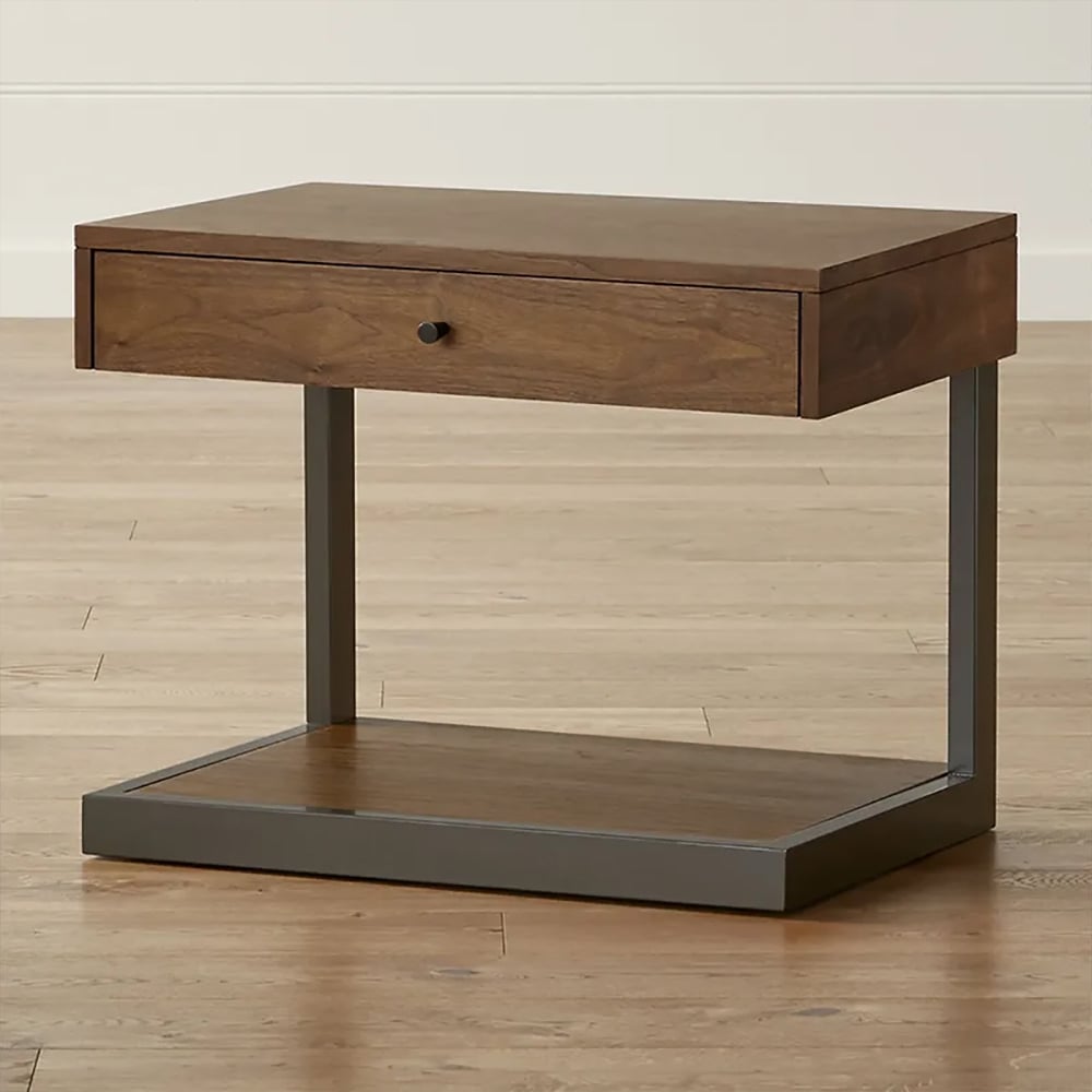 HMR - Nightstand with Drawer and Shelf in Walnut