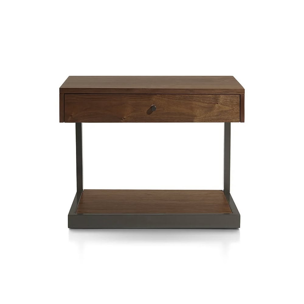 HMR - Nightstand with Drawer and Shelf in Walnut