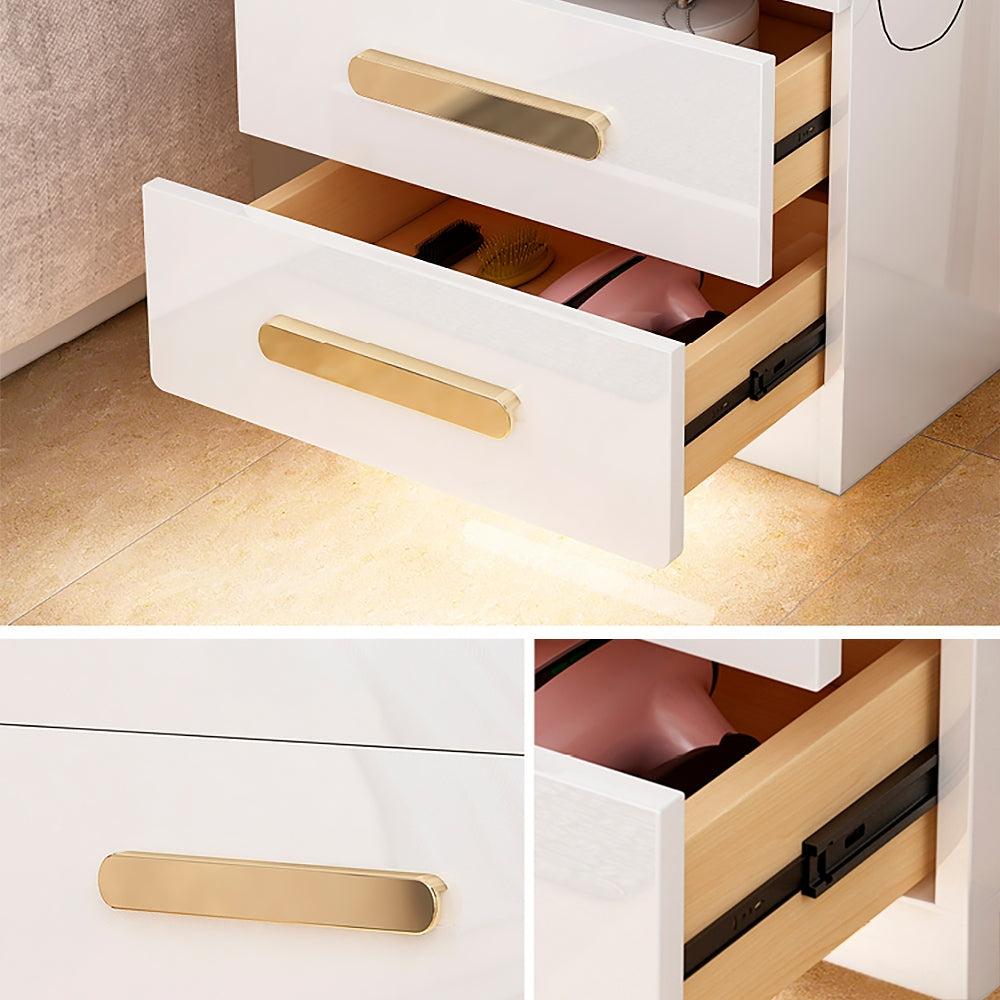 HMR - Square 2-Drawer Nightstand with USB Port Sensor in White