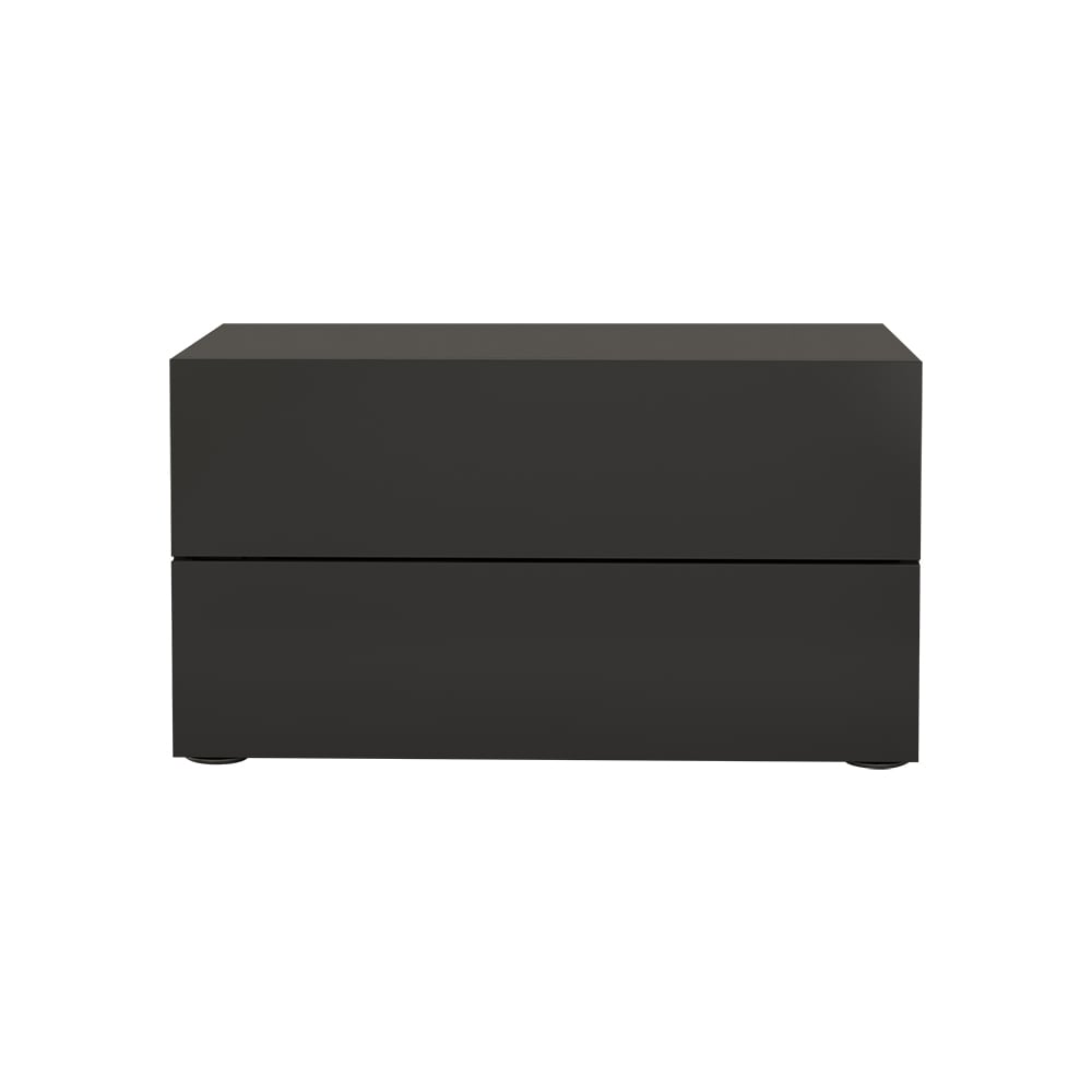 HMR - 24" Minimalist 2-Drawer Nightstand in Black