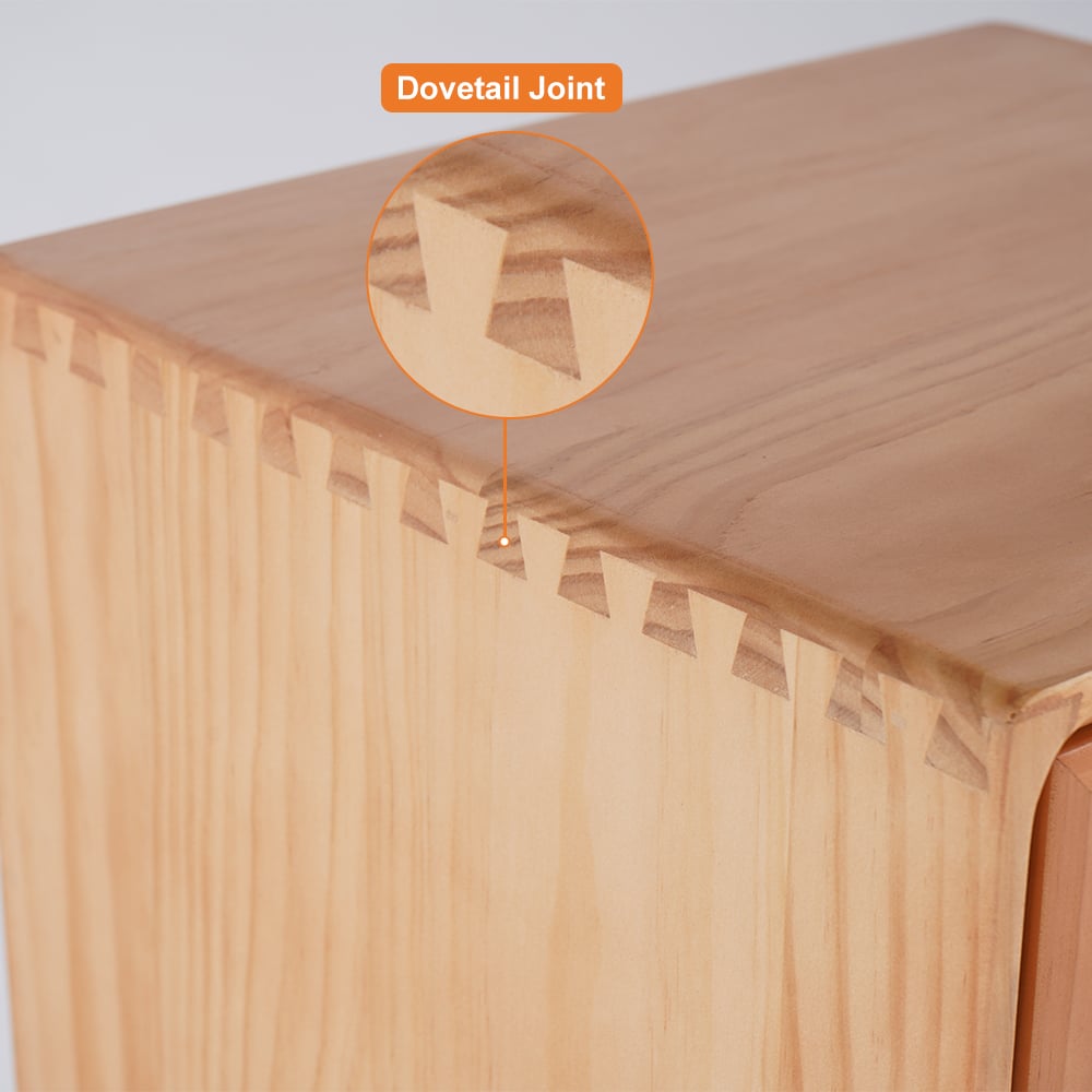 HMR - Natural Rattan 2-Drawer Nightstand in Cherry