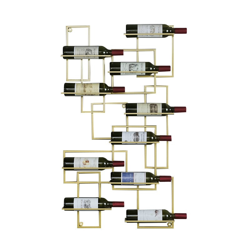 HMR - Modern Geometric Wall Mounted Wine Rack for 10-Bottle