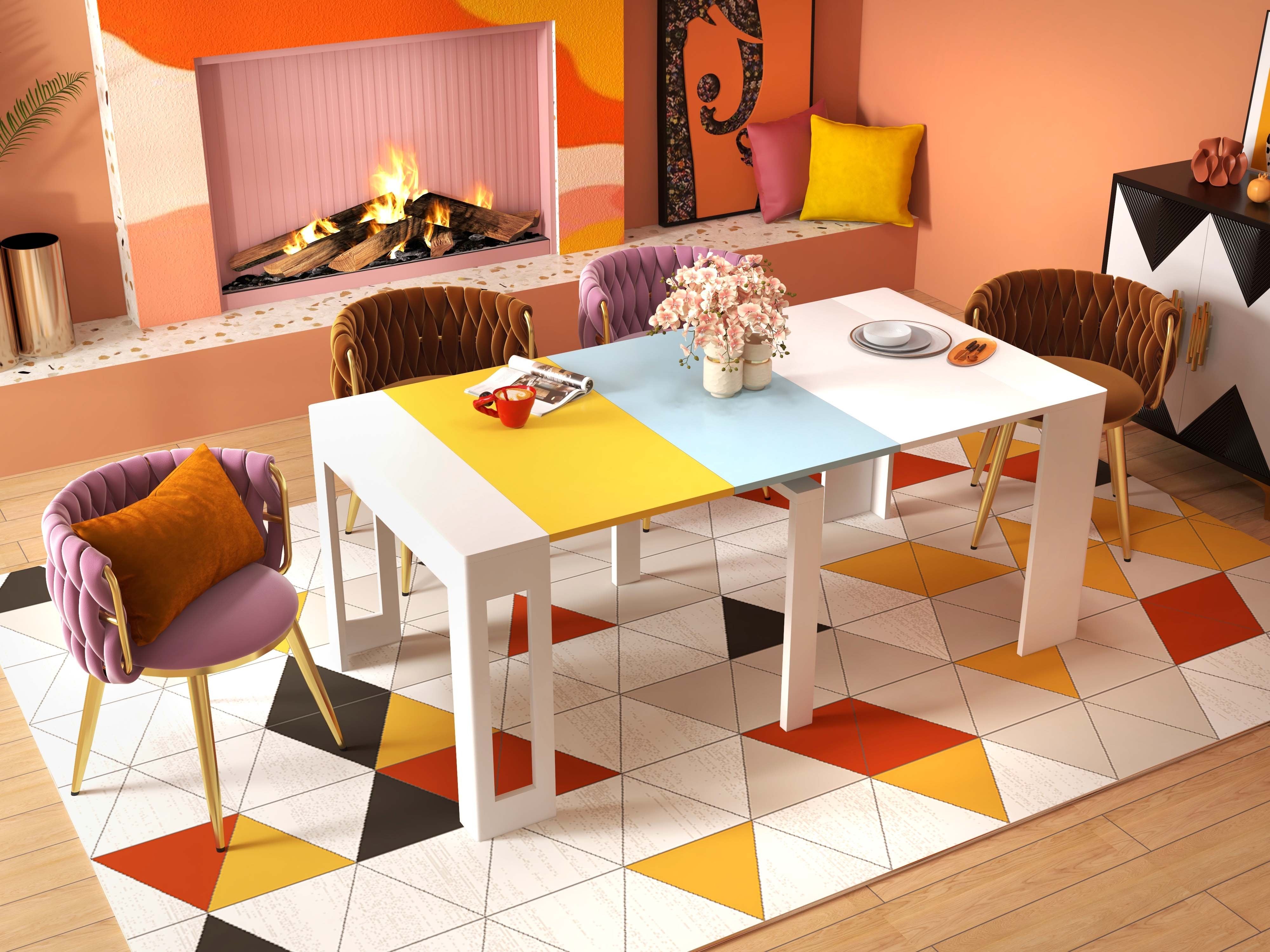 HMR - 16"-73" Modern Style Rectangle Folding Wold Dining Table Seats 2-8 People
