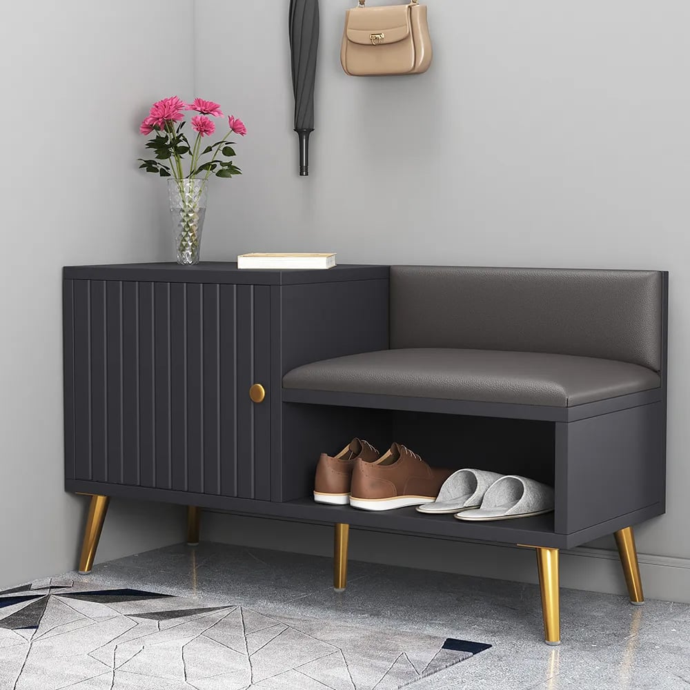 HMR - Yellar Series Modern 31" Shoe Rack Bench