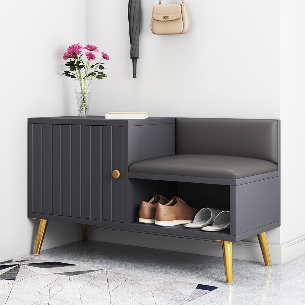 HMR - Yellar Series Modern 31" Shoe Rack Bench