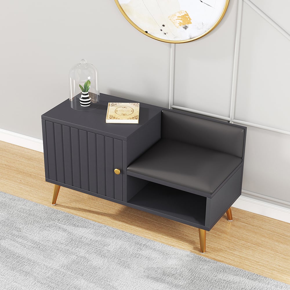 HMR - Yellar Series Modern 31" Shoe Rack Bench