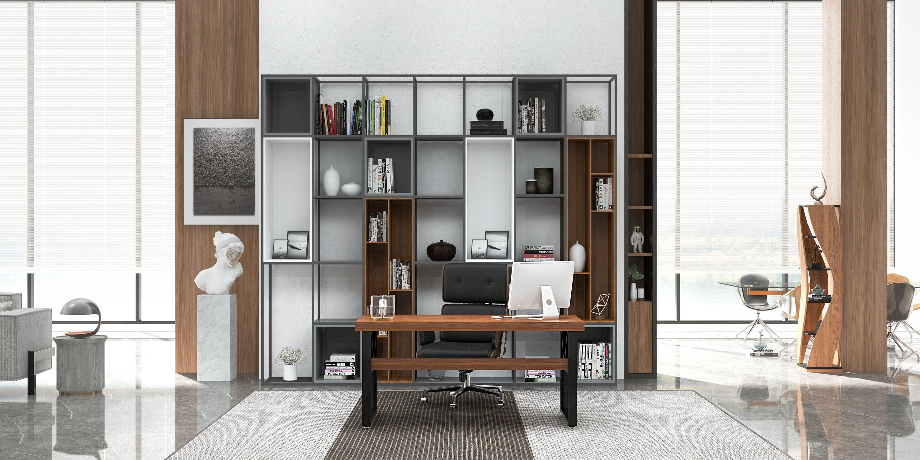 HMR - Loft Geometric Narrow Bookshelf
