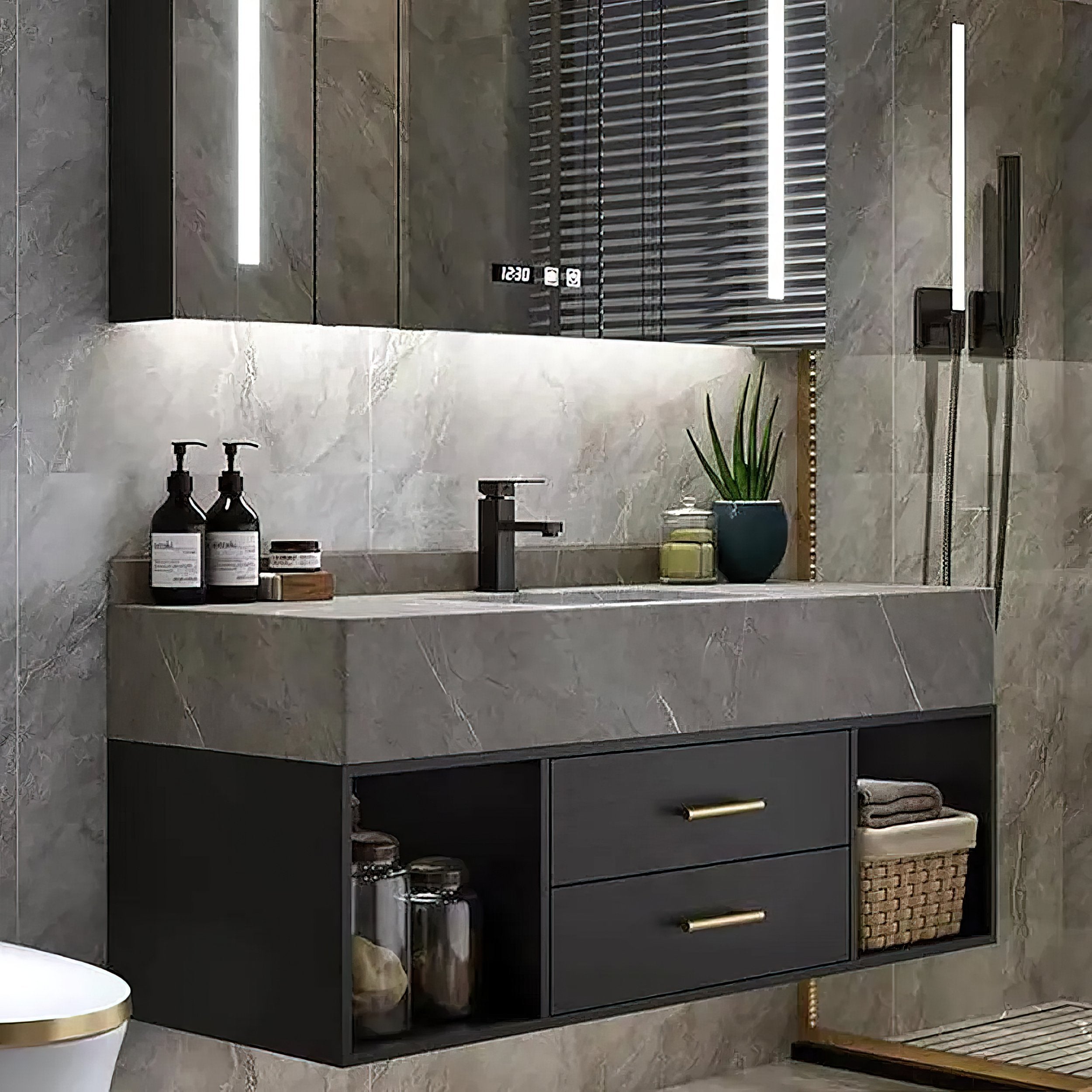 HMR - Modern 35" Bathroom Vanity Set with Sink