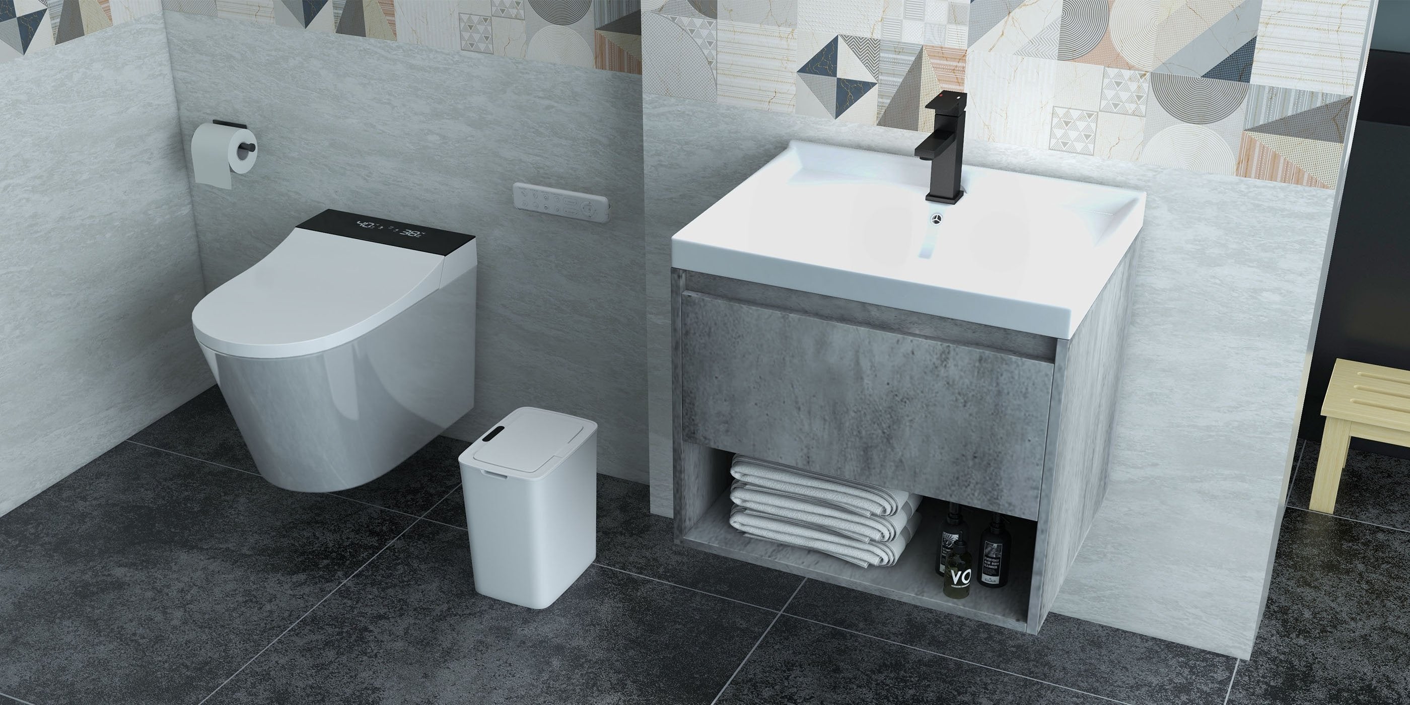 HMR - Intelligent Touchless Sensor Trash Can with Odor-Absorbing Deodorizer Area
