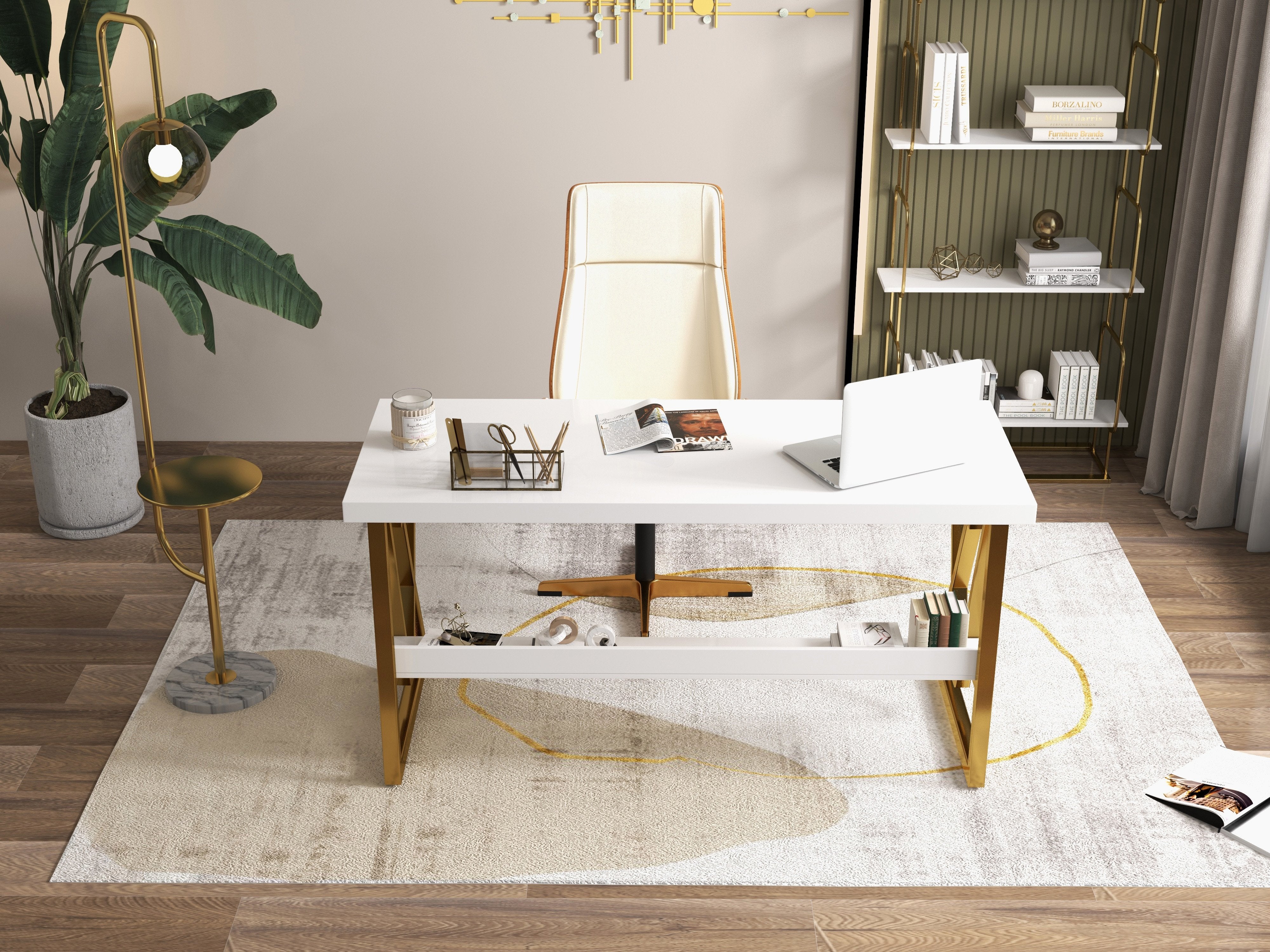 HMR - Modern Freestanding 32" Etagere Bookshelf