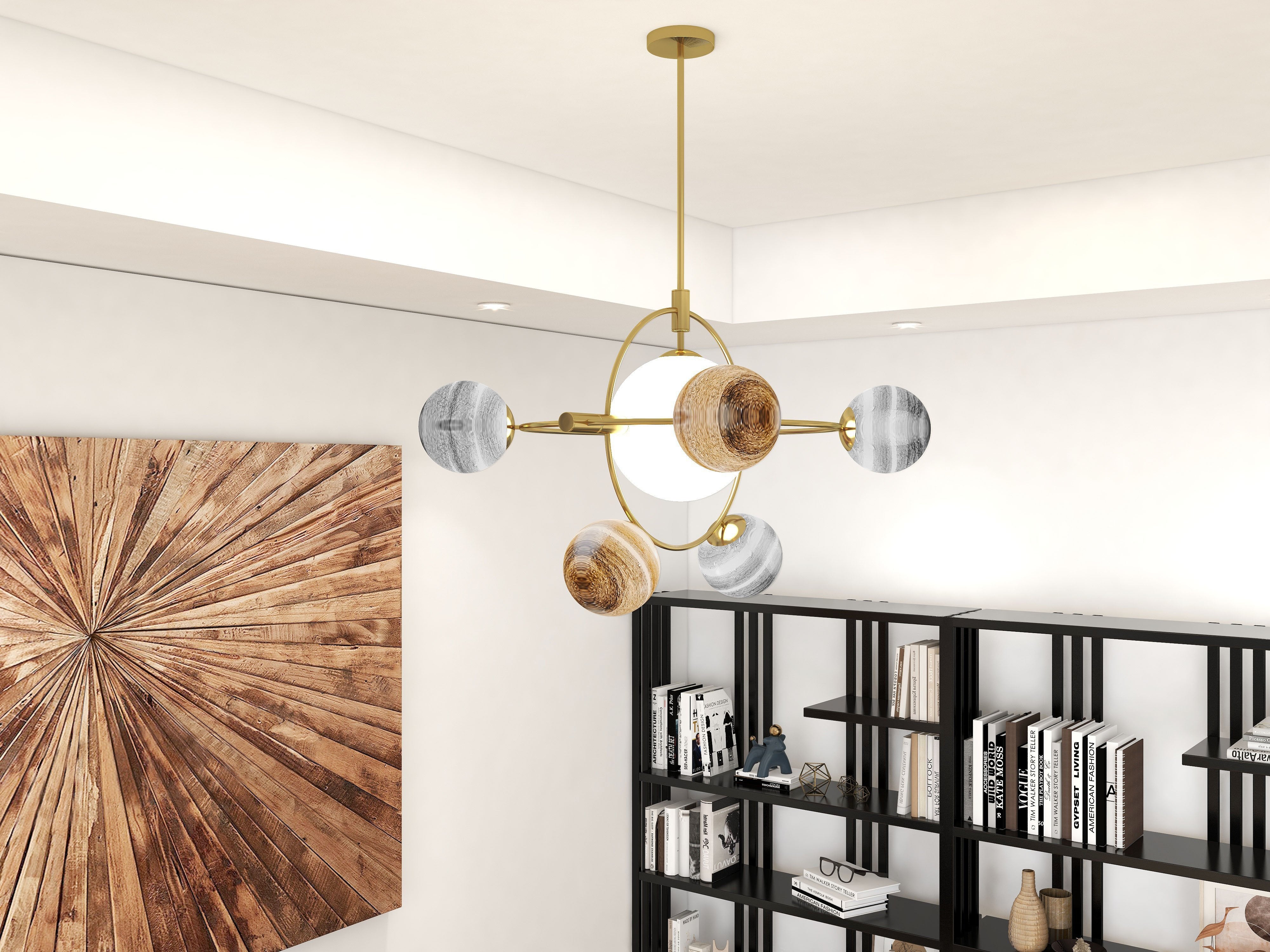 HMR - Modern Etagere Bookshelf with 6-Shelf