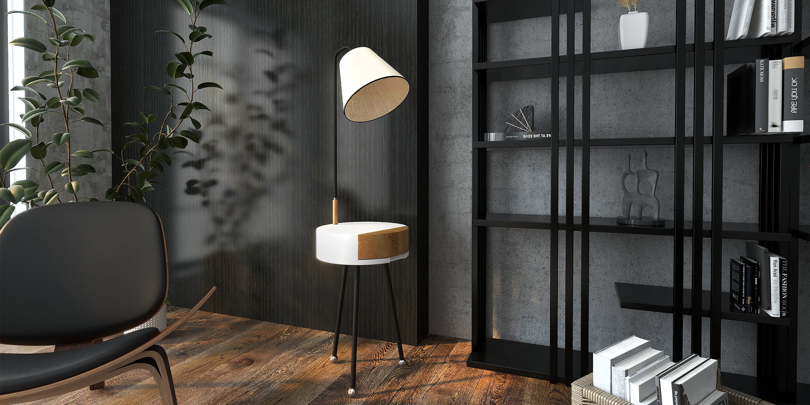 HMR - Modern Etagere Bookshelf with 6-Shelf