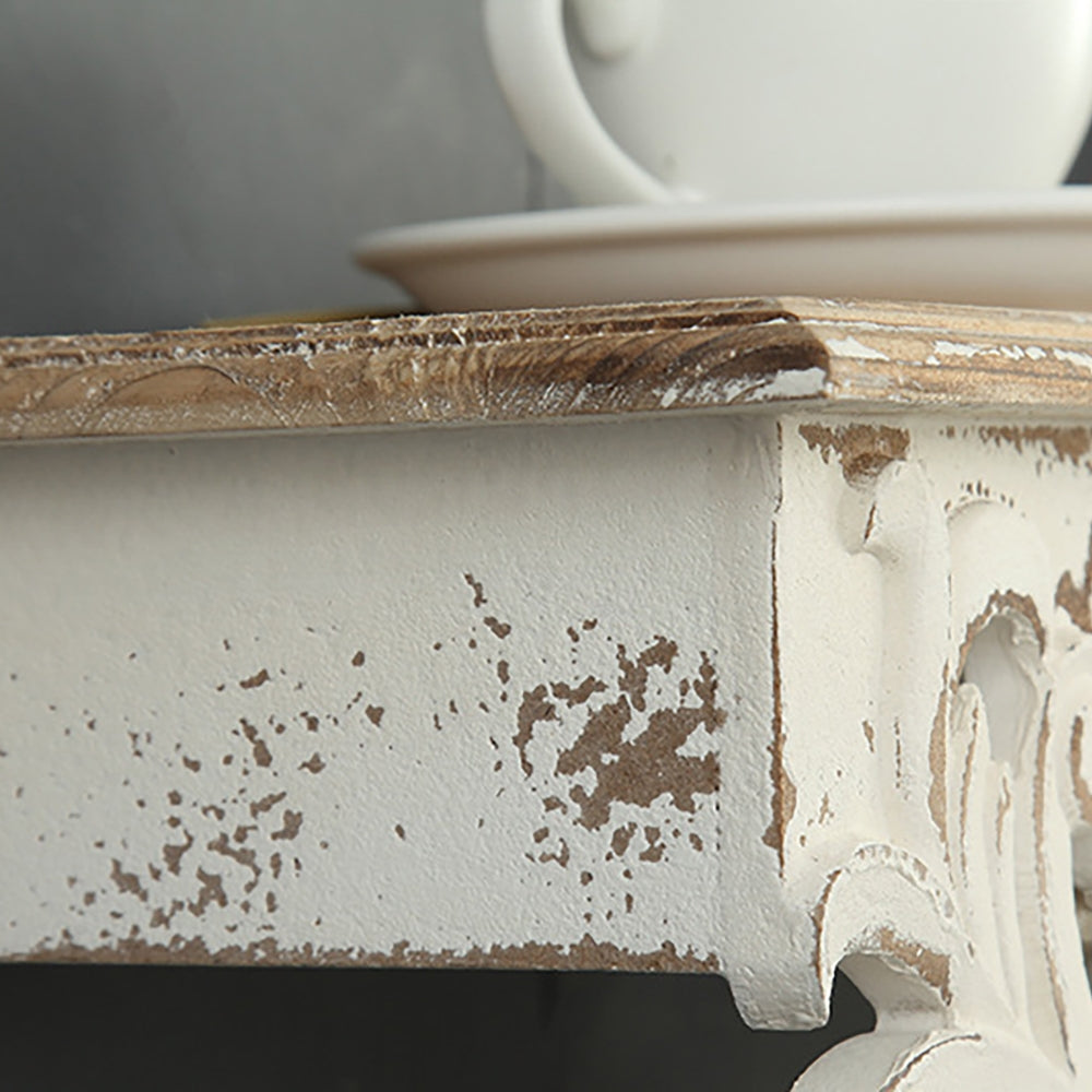 HMR - Vintage Floating Wooden Shelf in White