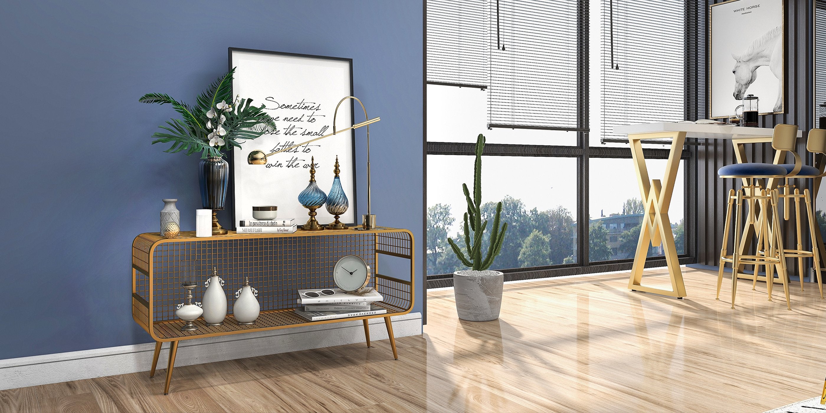 HMR - Modern Mesh Standing 20" Etagere Bookshelf