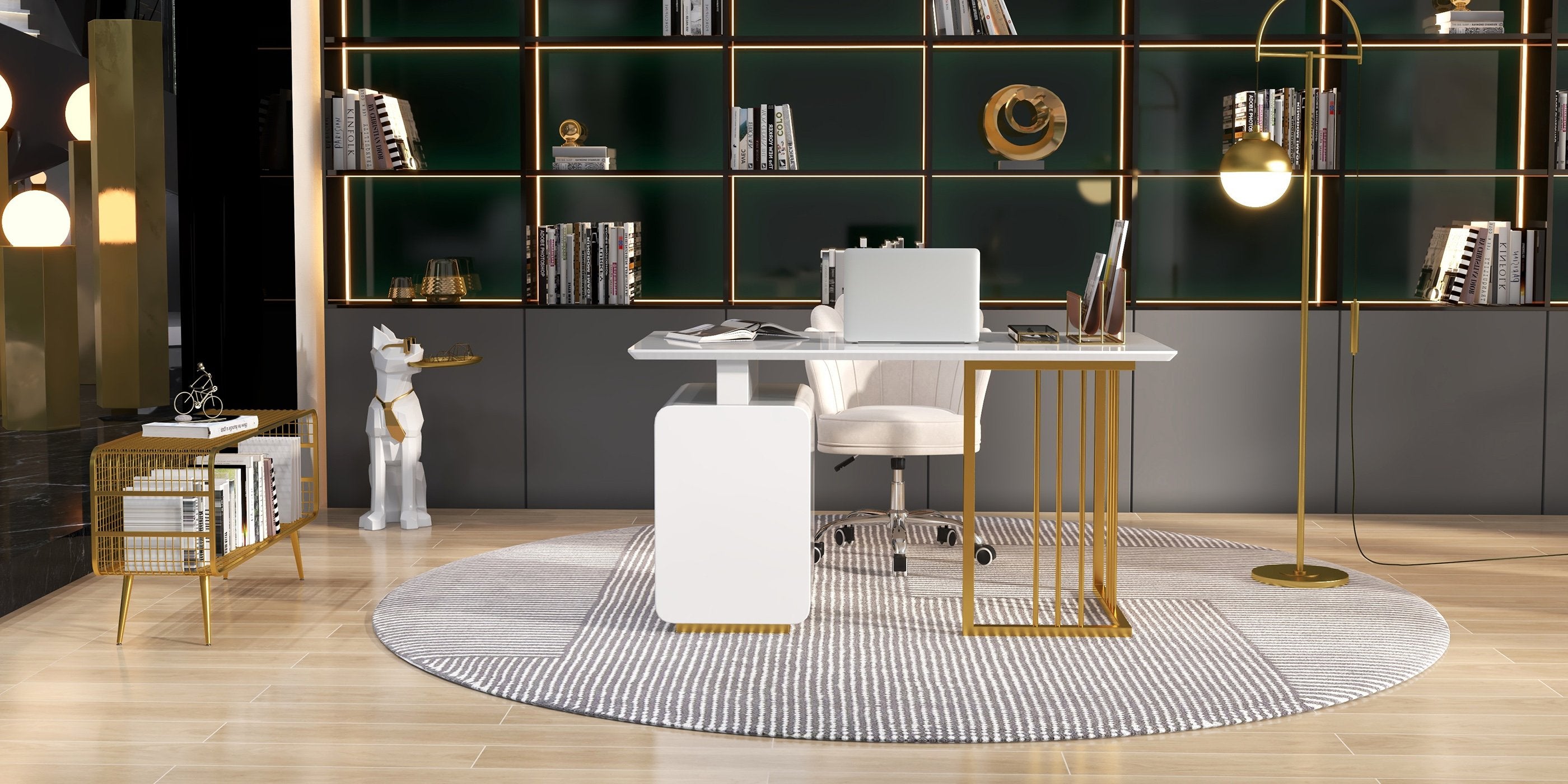 HMR - Modern Mesh Standing 20" Etagere Bookshelf