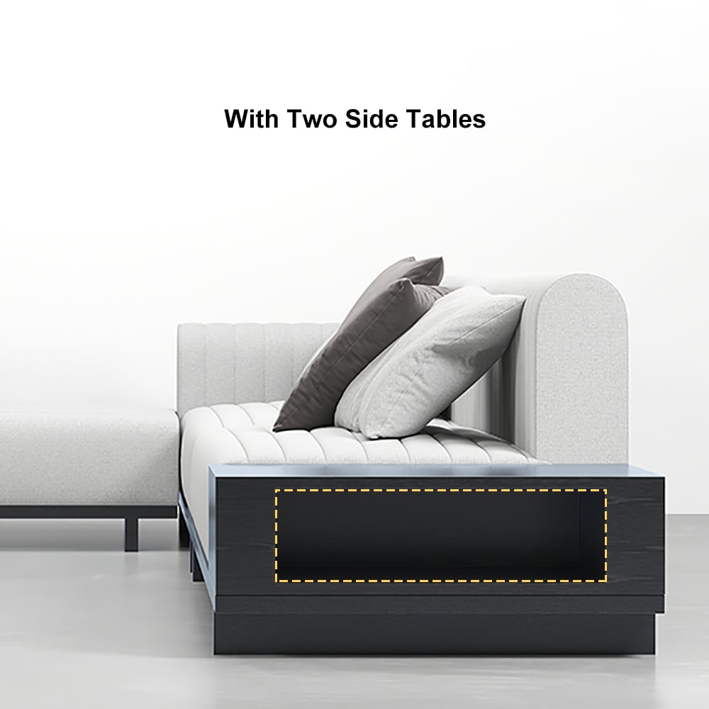 HMR - 157" Modern Corner L-Shaped Sectional Sofa with Side Open Storage