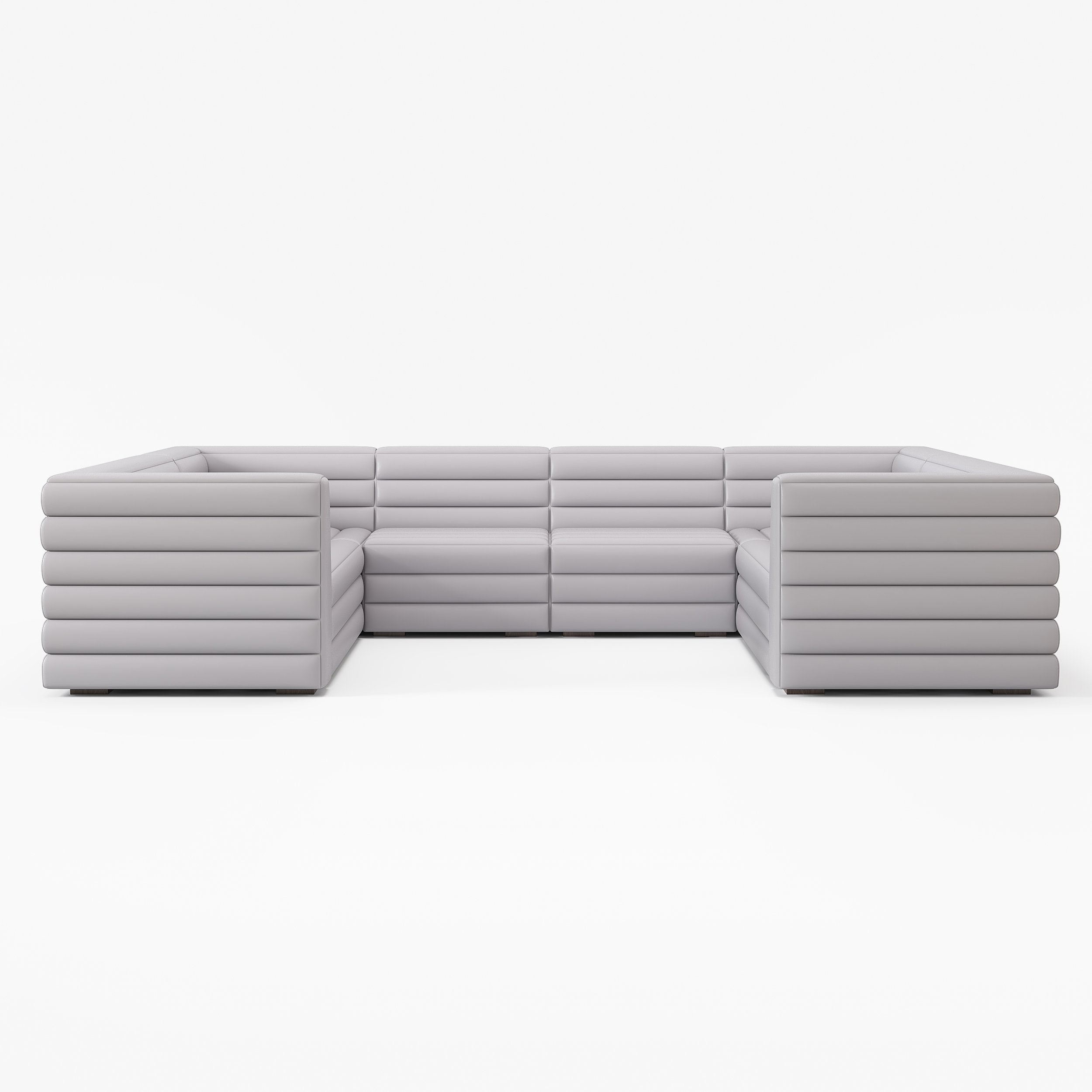 HMR - 126" U-Shaped Modern Modular Sectional Sofa for 8 Seaters