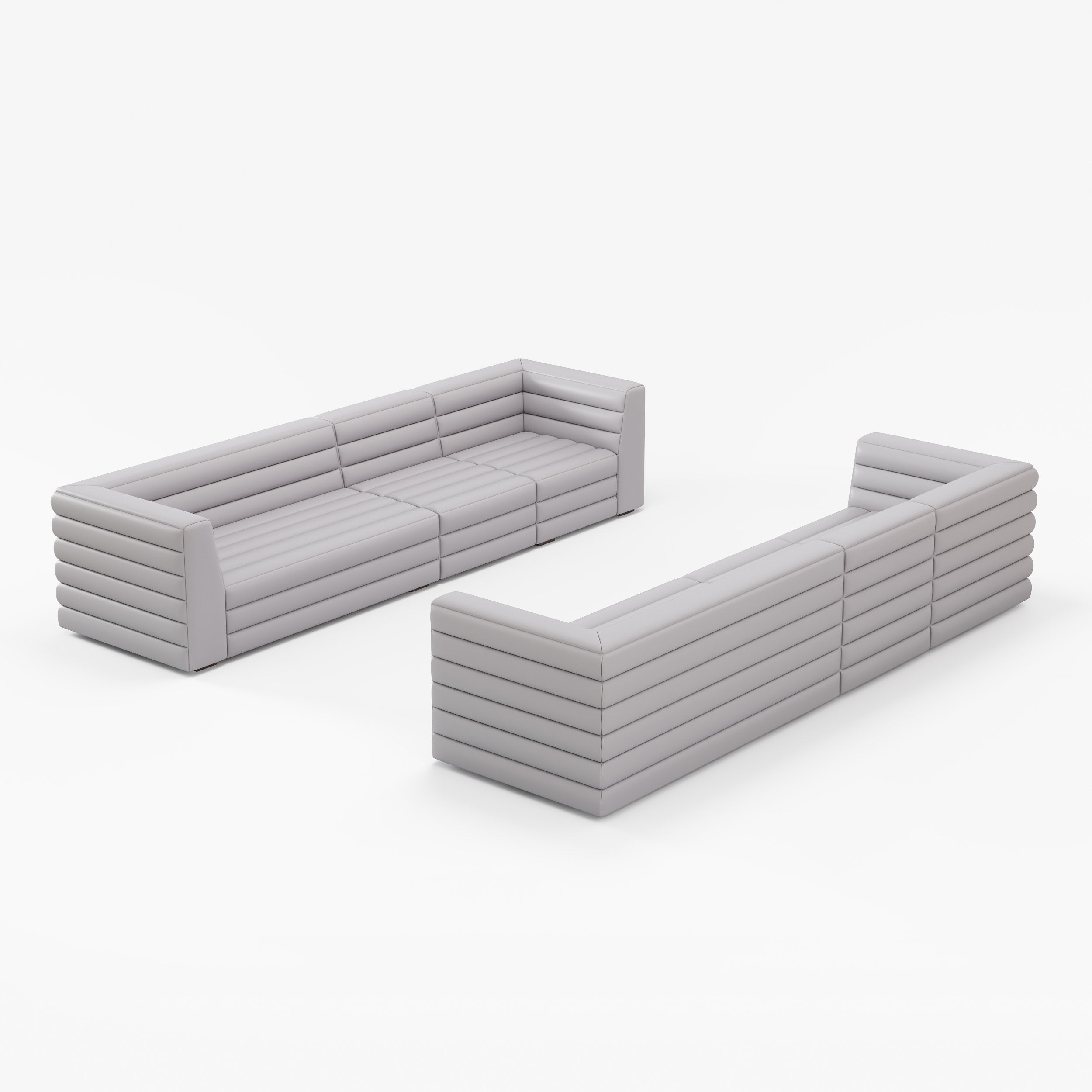 HMR - 126" U-Shaped Modern Modular Sectional Sofa for 8 Seaters