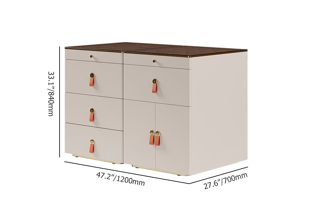 HMR - Chanor Modern Champagne Walk in Closet Island Dresser & Chest Jewelry Storage
