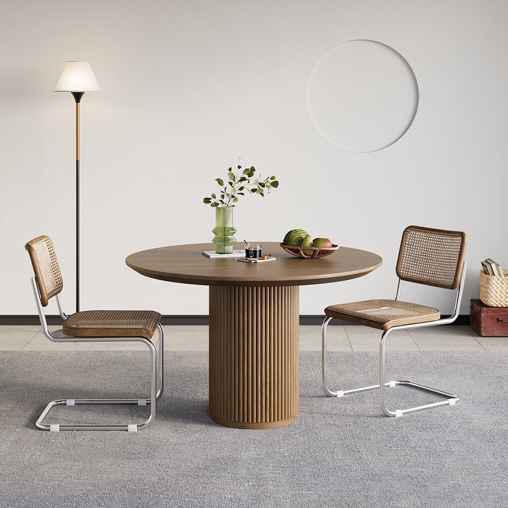 HMR - Japandi Style Round Wood Dining Table