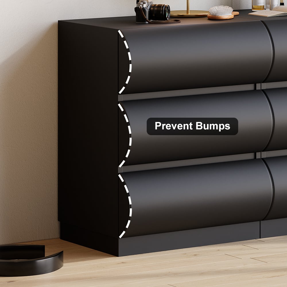 HMR - Humply Leather 6-Drawer Dresser & 2 Smart Nightstands Set